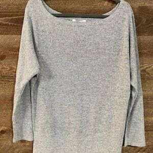 CUPSHE Women's Gray Off-the- Shoulder Long Sleeve Top, Size Small